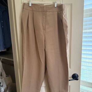 ASOS Design Khaki Pleated Chino Pants - Size US 6 Petite - 100% Polyester